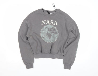 DIVIDED Girls Grey NASA Relaxed Pullover Fleece Sweatshirt XS