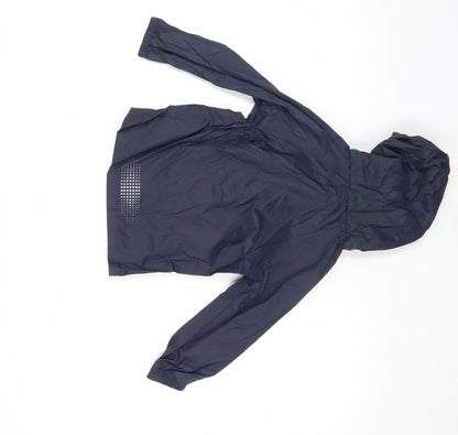 Mountain Warehouse Boys Blue Waterproof Rain Coat 5-6 Years Hooded Lightweight Jacket