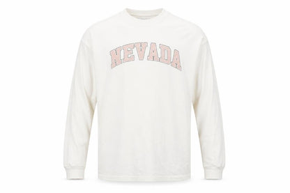 Front view of Topshop Ivory Nevada Long Sleeve Cotton unisex t-shirt, size S