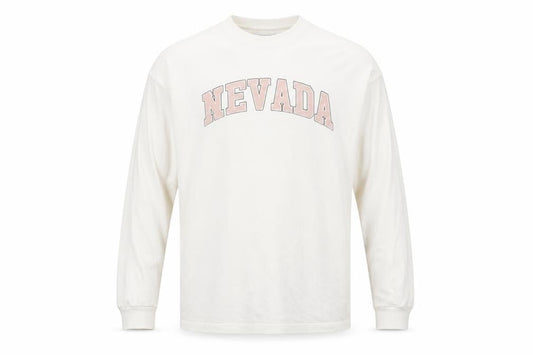 Front view of Topshop Ivory Nevada Long Sleeve Cotton unisex t-shirt, size S