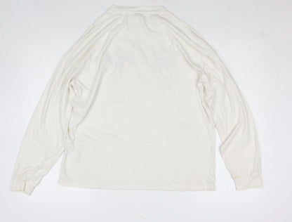 Topshop Ivory Nevada Long Sleeve Cotton Unisex T-Shirt Size S