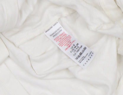 Topshop Ivory Nevada Long Sleeve Cotton Unisex T-Shirt Size S