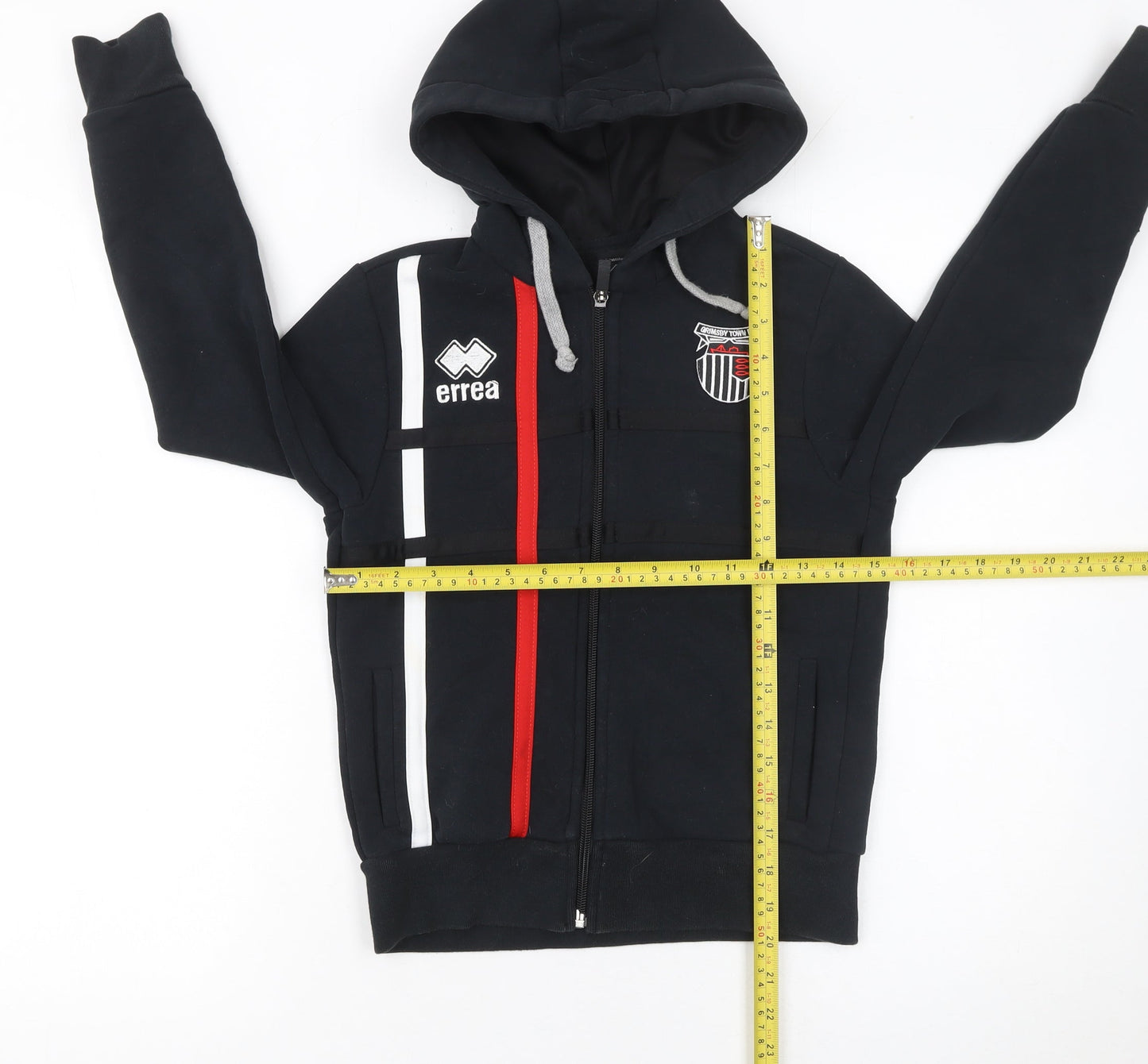 Boys UK Size XS Errea Black Full Zip Hoodie