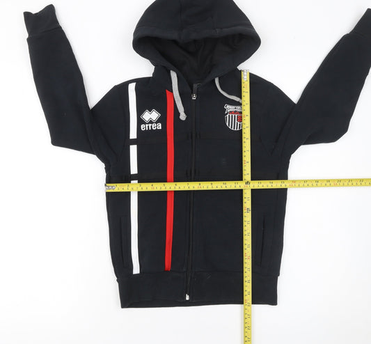 Boys UK Size XS Errea Black Full Zip Hoodie
