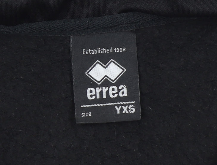 Boys UK Size XS Errea Black Full Zip Hoodie