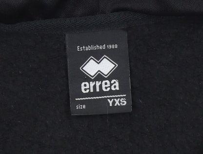 Boys UK Size XS Errea Black Full Zip Hoodie