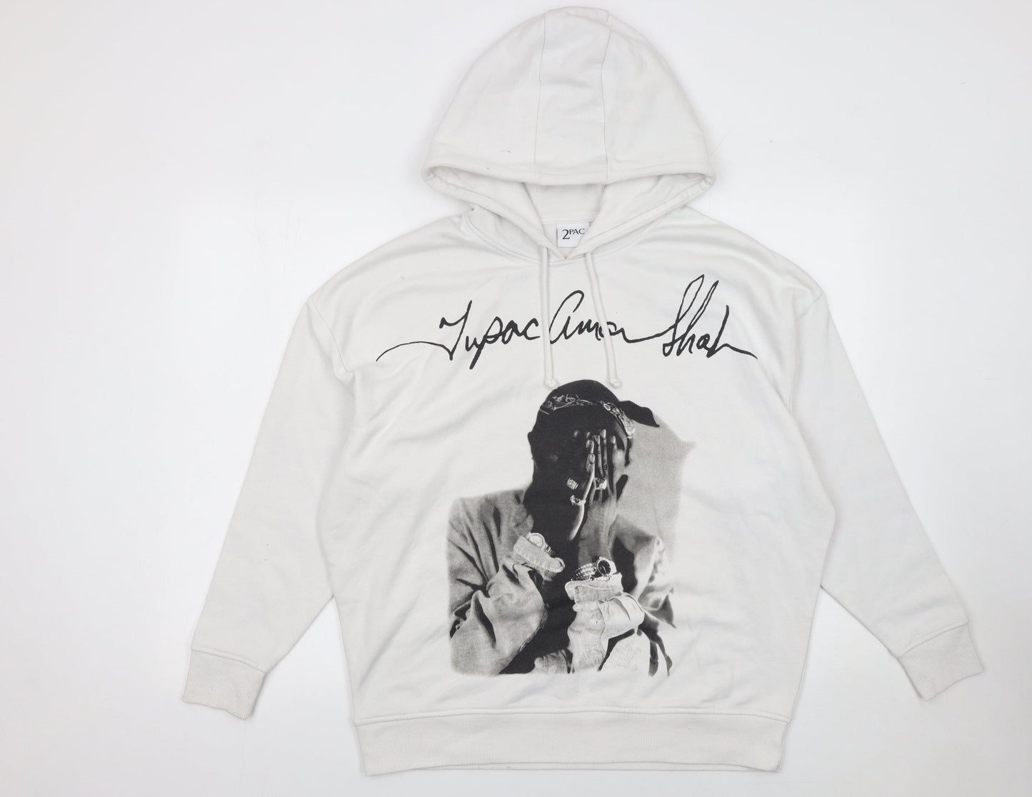 Womens UK Size XS Primark White Pullover Hoodie