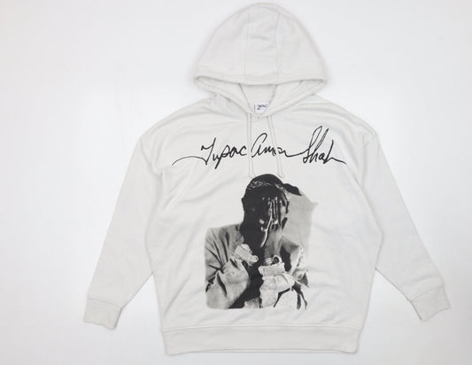 Womens UK Size XS Primark White Pullover Hoodie