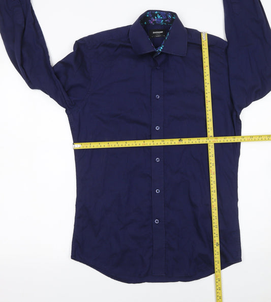 Mens UK Collar Size 15 Duchamp London Smart Blue  Dress Shirt