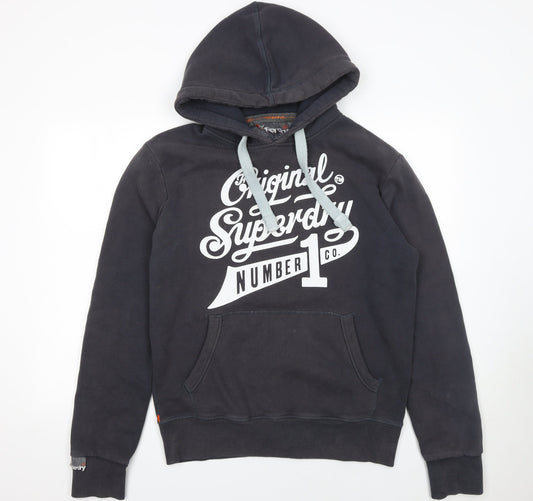 Mens UK Size M Superdry Black Pullover Hoodie