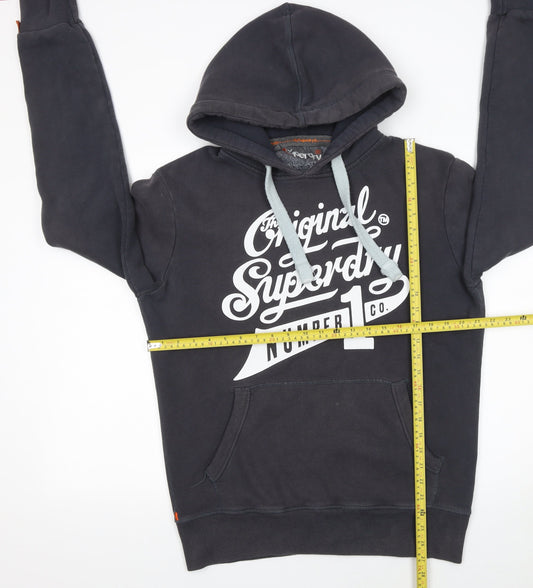 Mens UK Size M Superdry Black Pullover Hoodie
