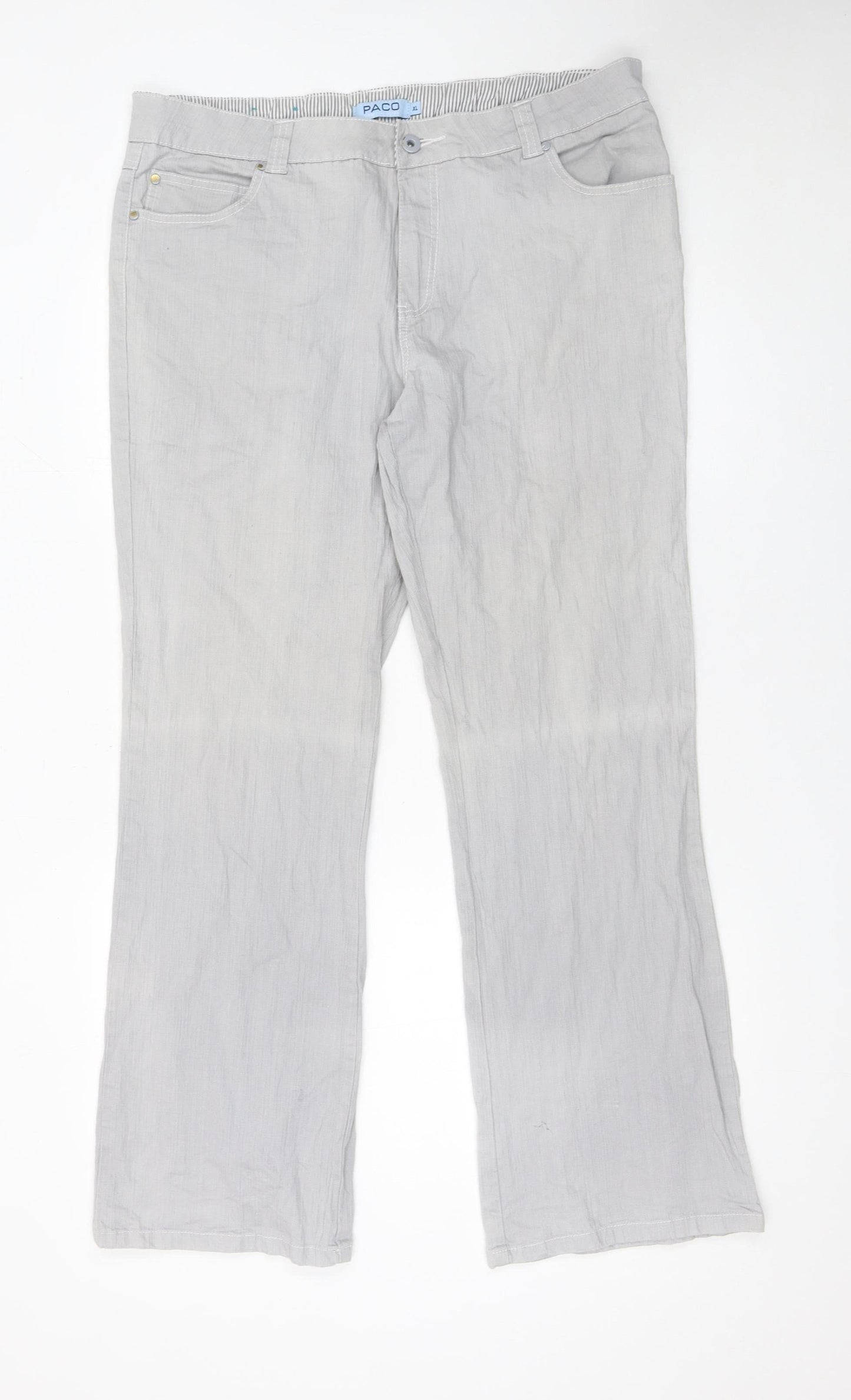 Womens UK Size XL PACO Regular Fit Casual Grey Trousers