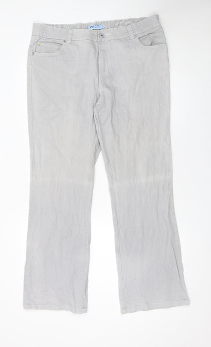 Womens UK Size XL PACO Regular Fit Casual Grey Trousers
