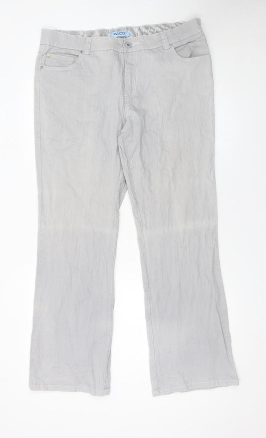 Womens UK Size XL PACO Regular Fit Casual Grey Trousers