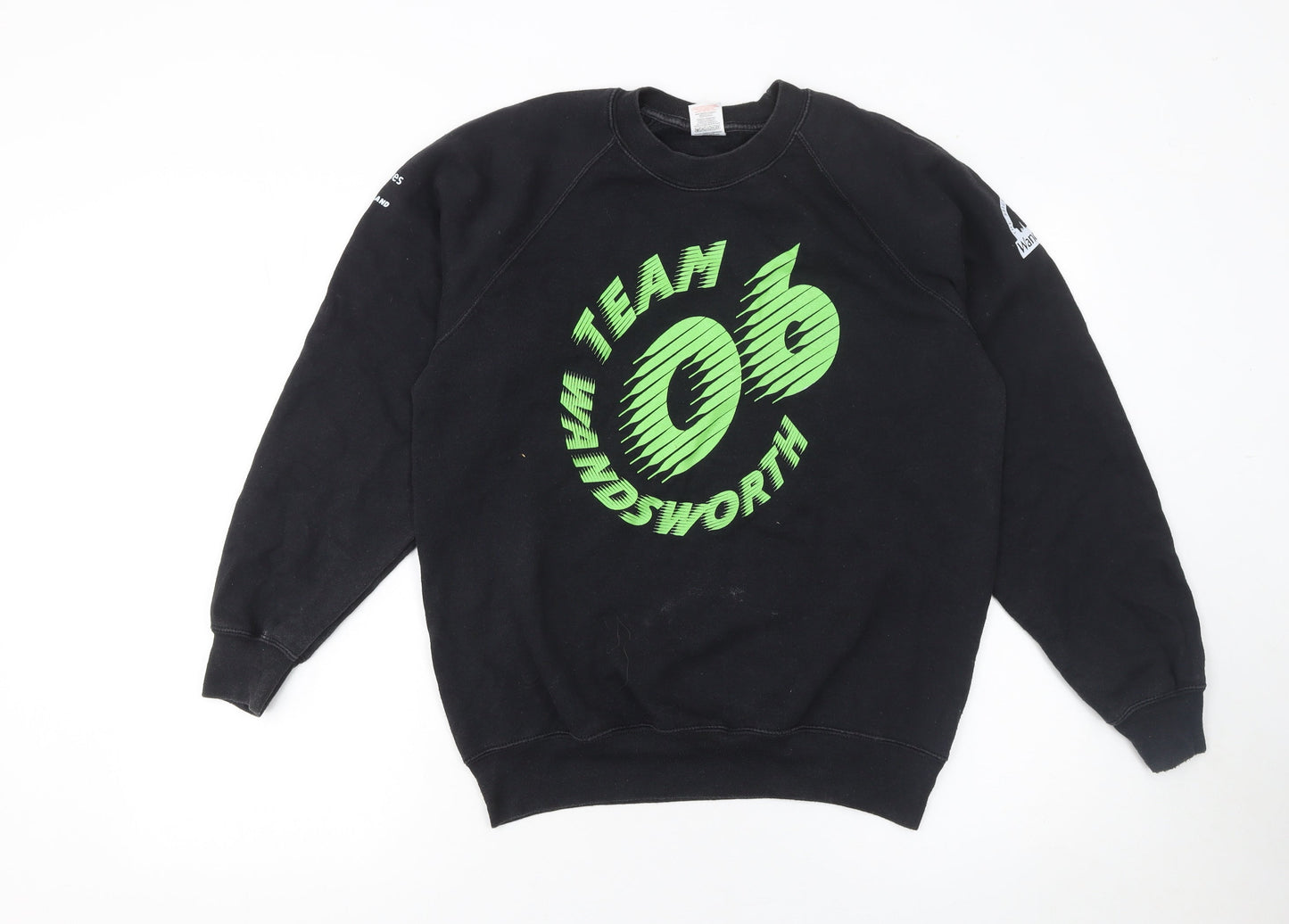 Mens UK Size M Fruit of the Loom Black Pullover Sweatshirt