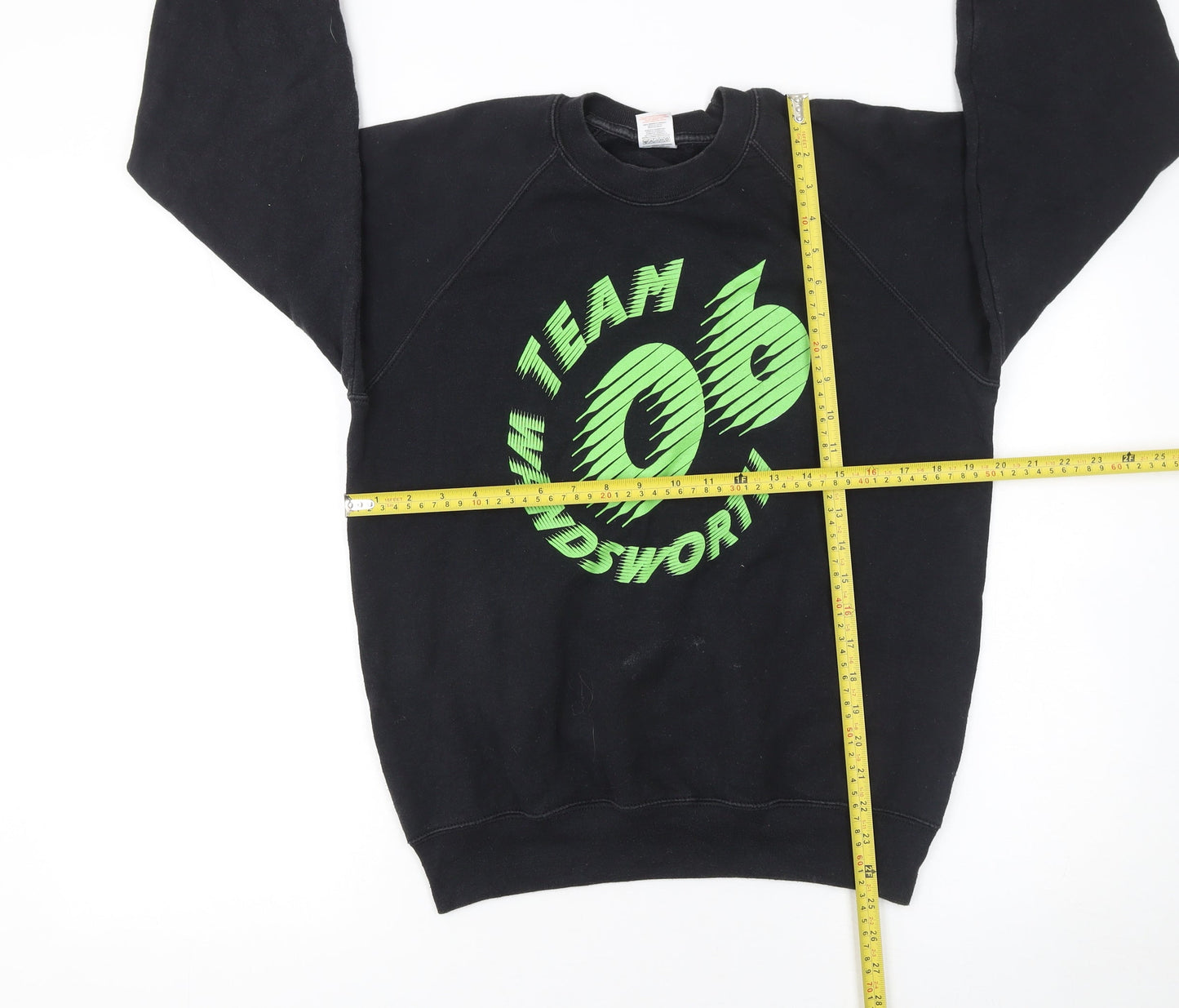 Mens UK Size M Fruit of the Loom Black Pullover Sweatshirt