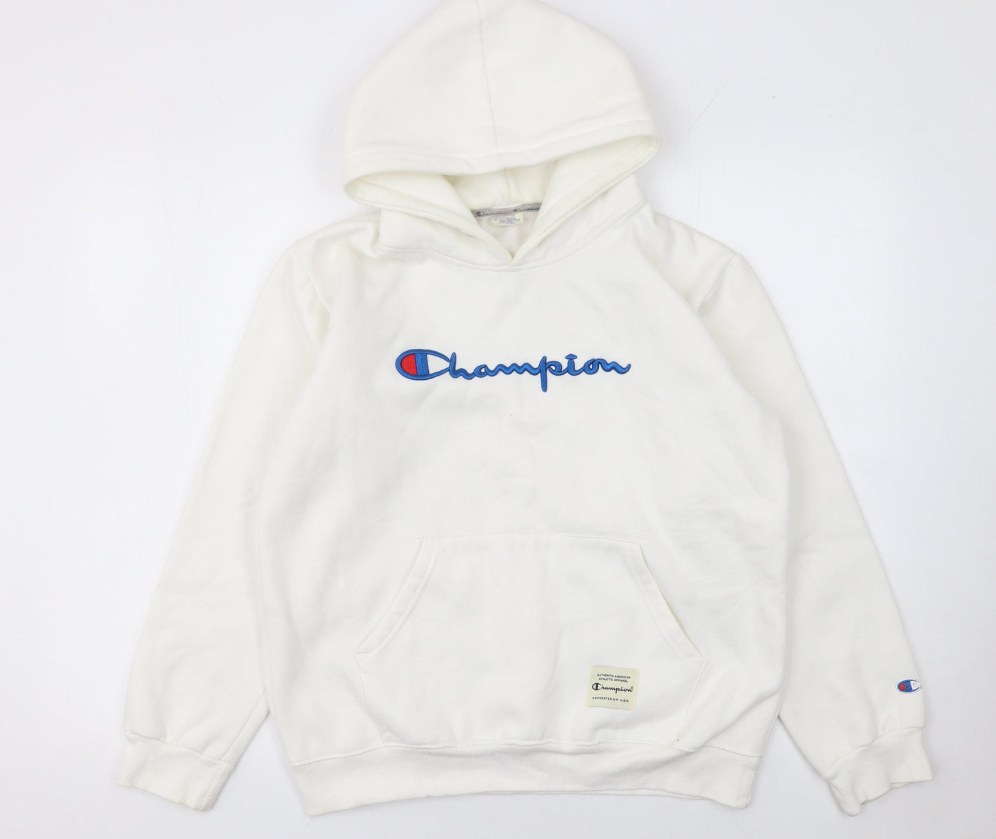 Mens UK Size S Champion White Pullover Hoodie