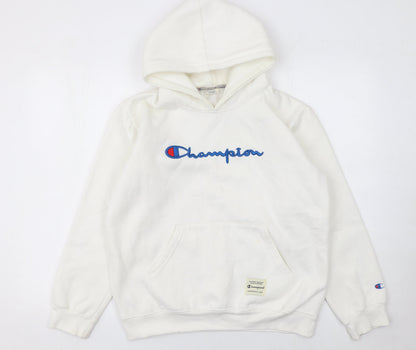 Mens UK Size S Champion White Pullover Hoodie
