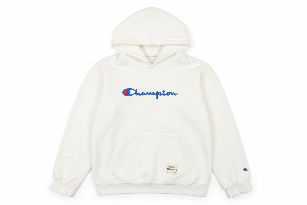 Mens UK Size S Champion White Pullover Hoodie