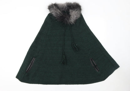 Womens UK Size M NEXT Green Cape Jumper