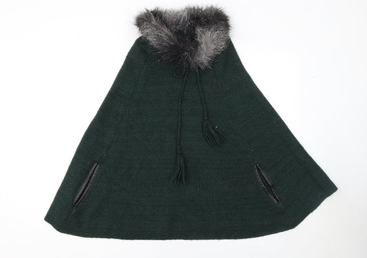 Womens UK Size M NEXT Green Cape Jumper