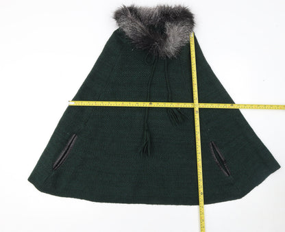 Womens UK Size M NEXT Green Cape Jumper