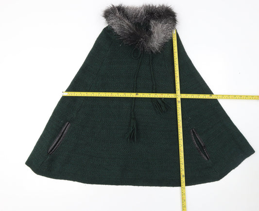 Womens UK Size M NEXT Green Cape Jumper