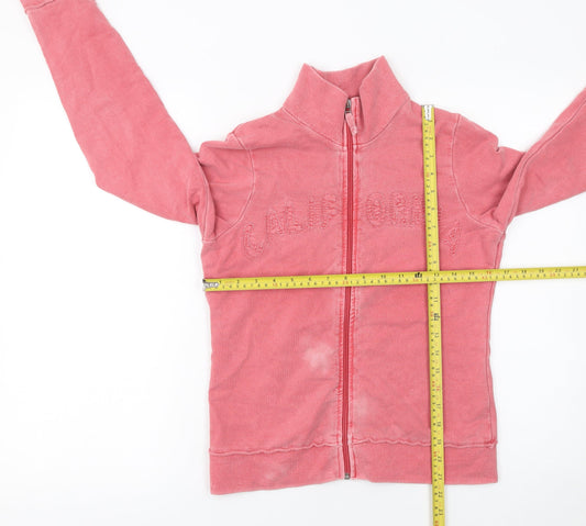 Womens UK Size 8-10 Active Pink Full Zip Sweatshirt