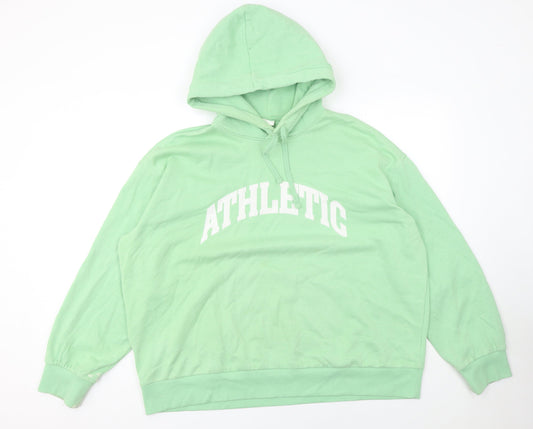 Womens UK Size L H&M Green Pullover Hoodie
