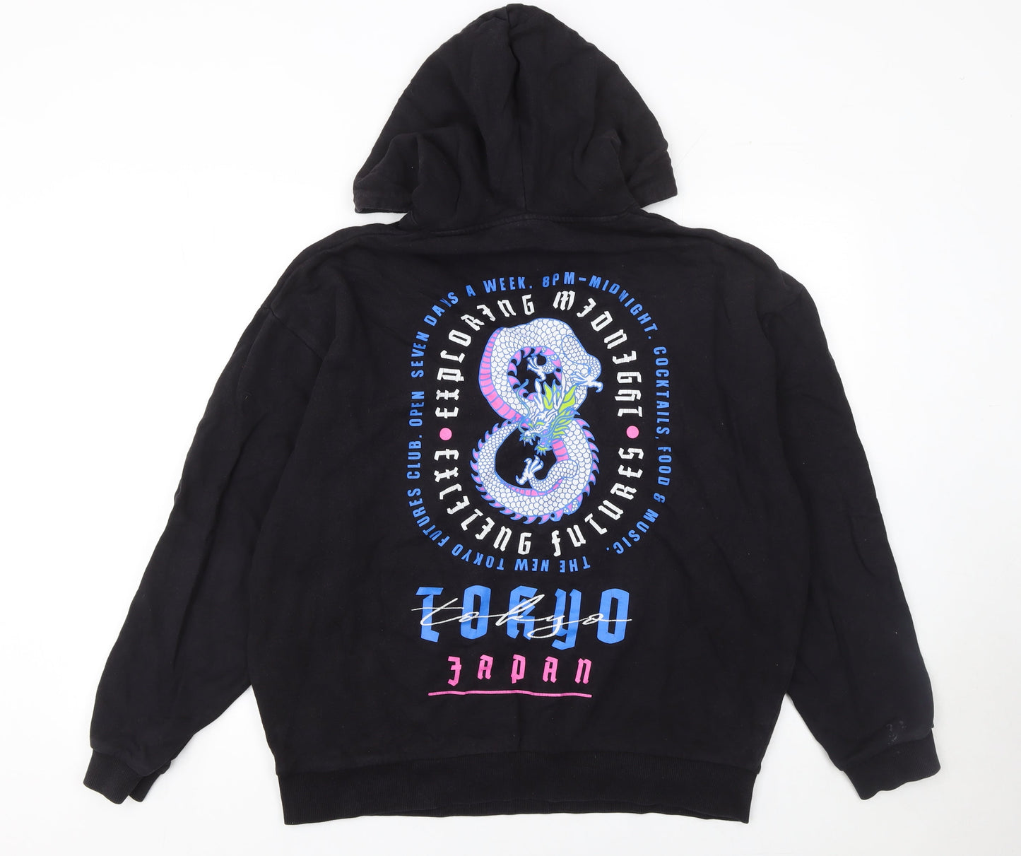 Mens UK Size M ASOS DESIGN Black Pullover Hoodie