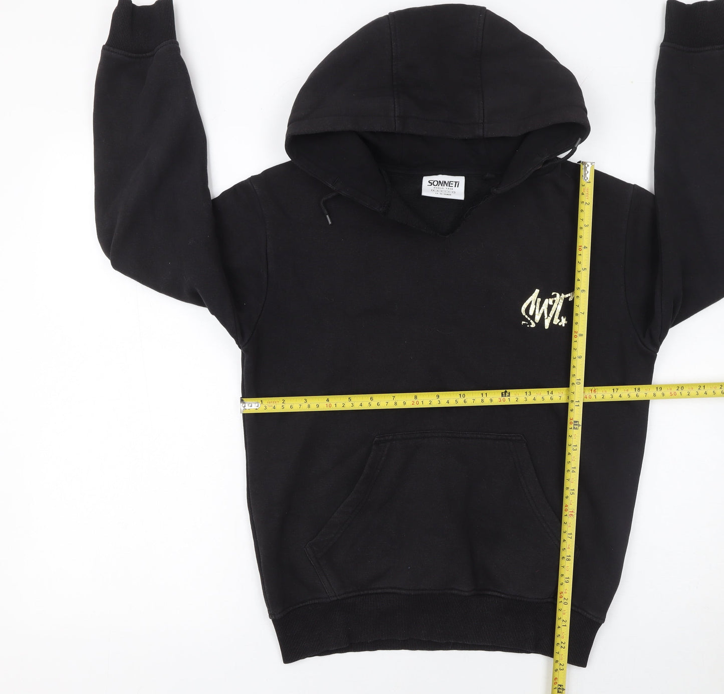 Girls UK Size 12-13 Years Sonneti Black Pullover Hoodie
