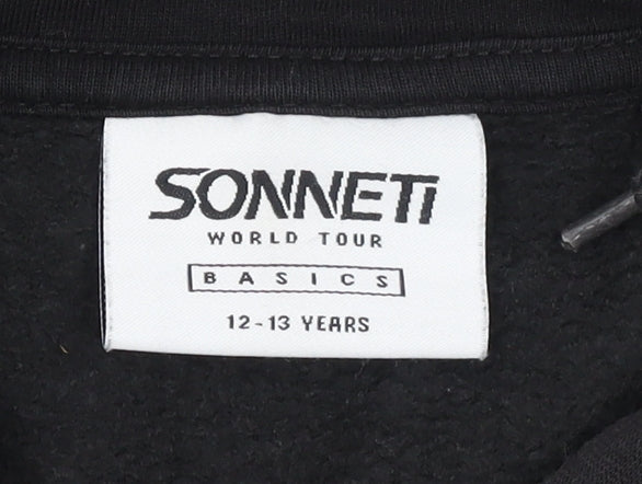 Girls UK Size 12-13 Years Sonneti Black Pullover Hoodie
