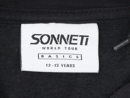 Girls UK Size 12-13 Years Sonneti Black Pullover Hoodie