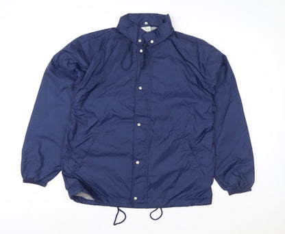 Womens UK Size L Fruit of the Loom Blue Windbreaker Coat