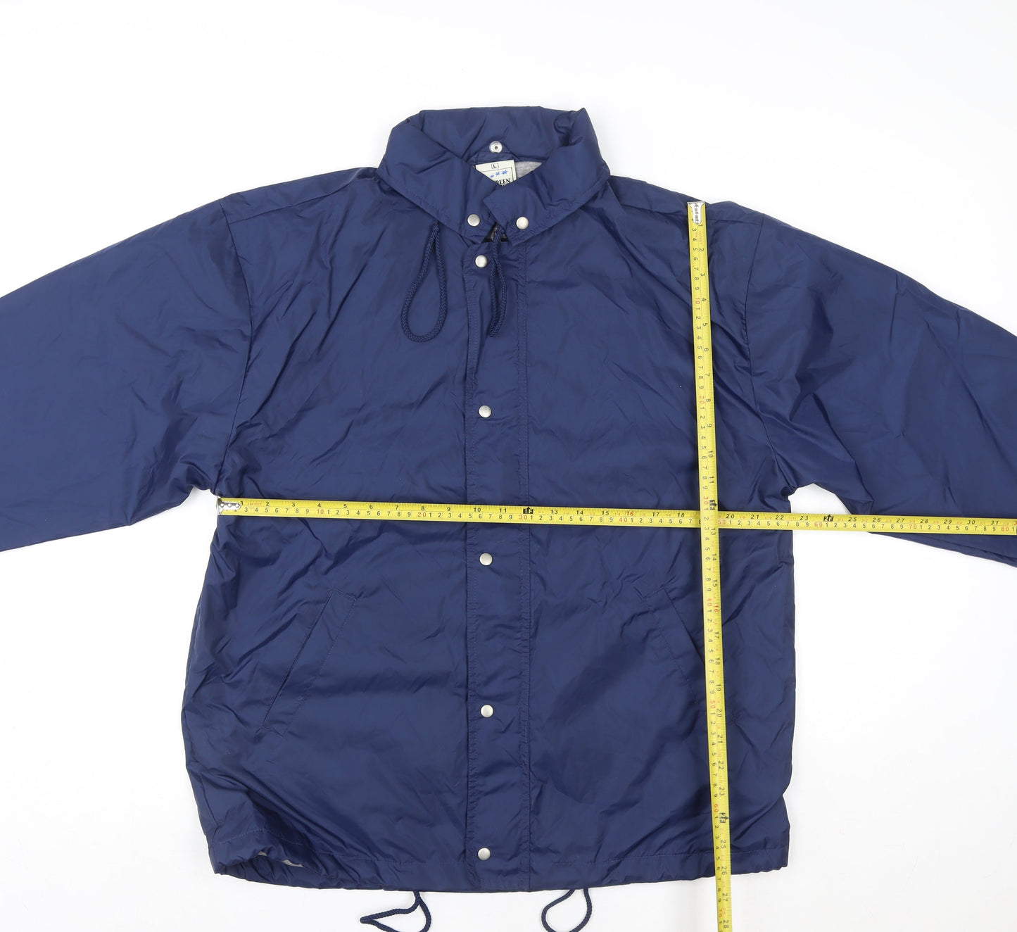 Womens UK Size L Fruit of the Loom Blue Windbreaker Coat
