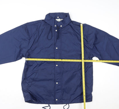 Womens UK Size L Fruit of the Loom Blue Windbreaker Coat