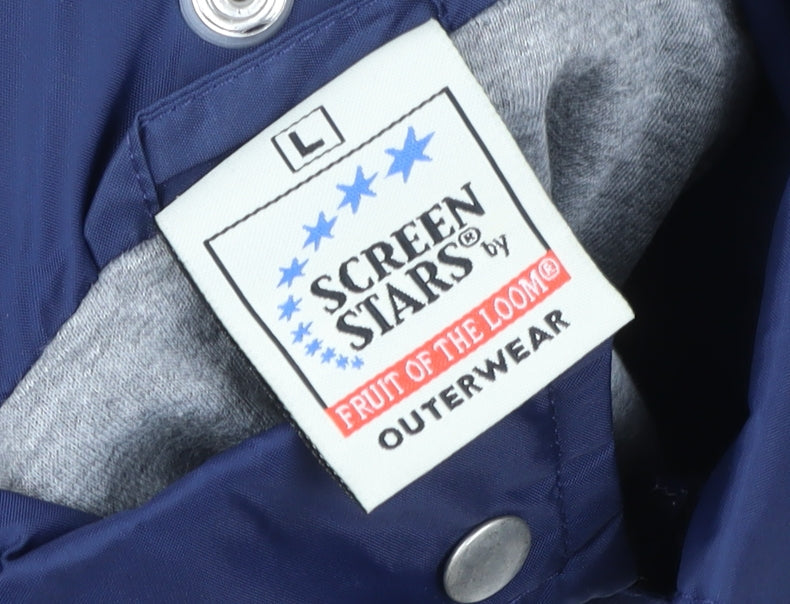 Womens UK Size L Fruit of the Loom Blue Windbreaker Coat