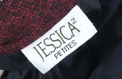 Jessica Petites Red Wool Blend Tweed Zip Jacket Women’s Size 8 Petite