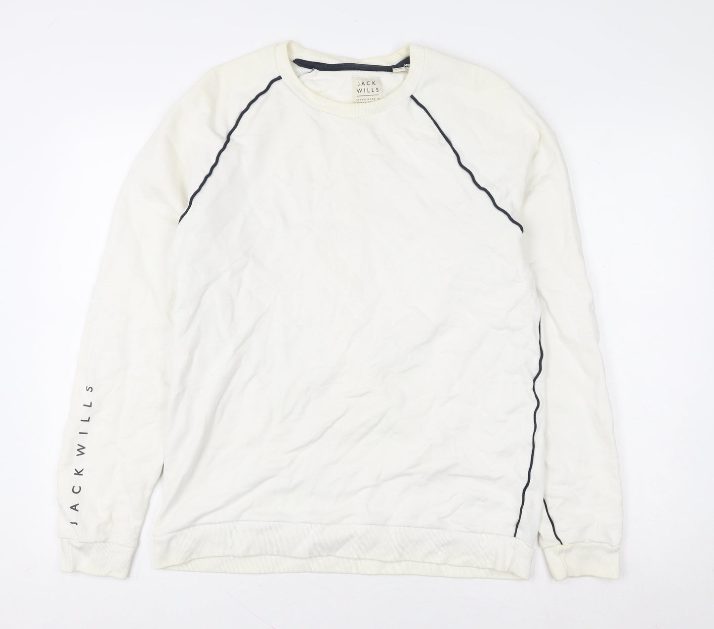 Womens UK Size M Jack Wills White Pullover Sweatshirt