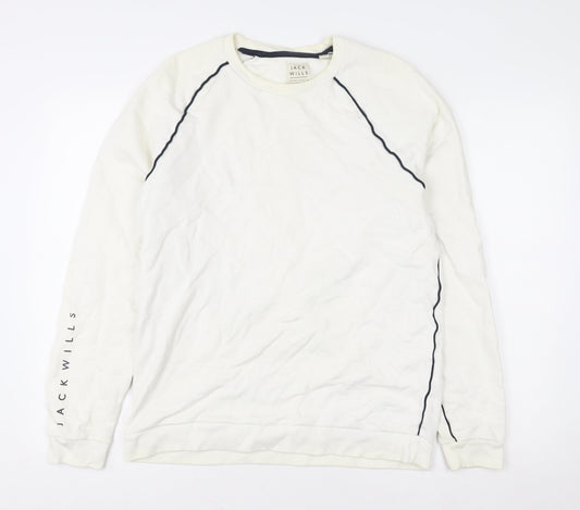 Womens UK Size M Jack Wills White Pullover Sweatshirt