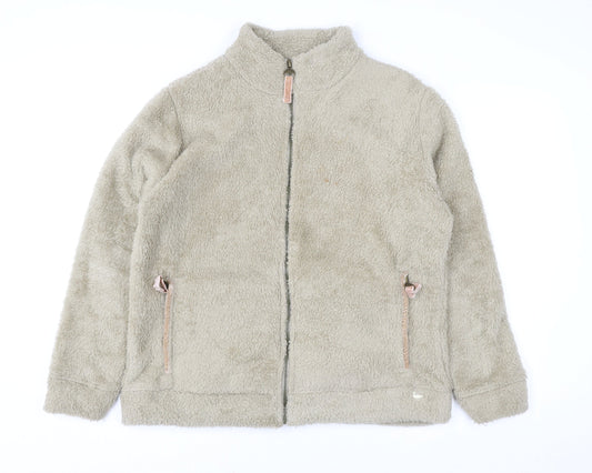 Womens UK Size M Country Rose Beige Full Zip Sweatshirt