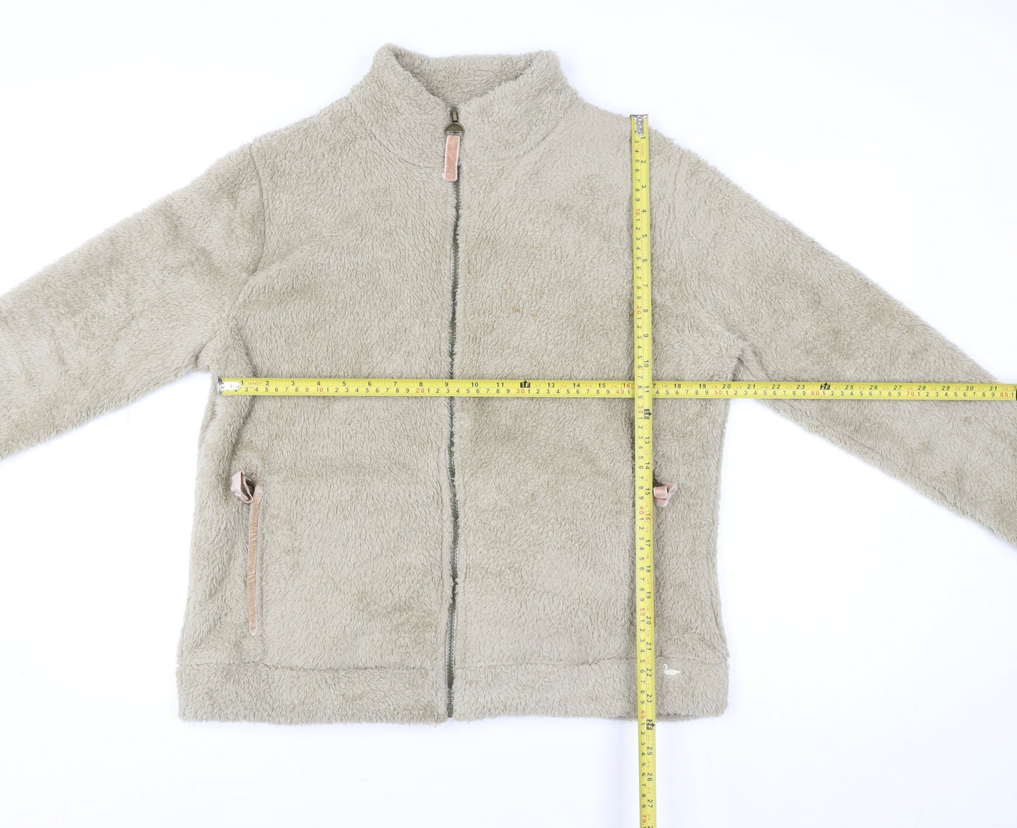 Womens UK Size M Country Rose Beige Full Zip Sweatshirt
