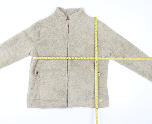 Womens UK Size M Country Rose Beige Full Zip Sweatshirt