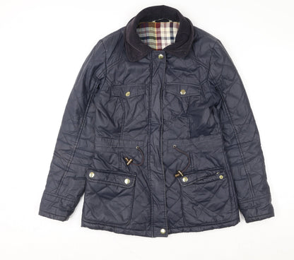 Womens UK Size 8 TU Blue Quilted Coat