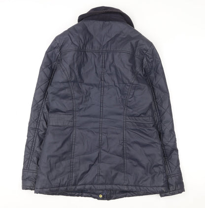 Womens UK Size 8 TU Blue Quilted Coat