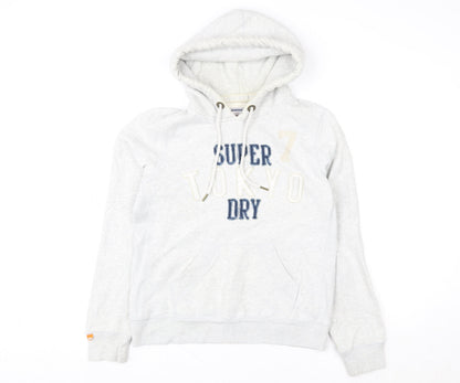 Womens UK Size L Superdry Grey Pullover Hoodie