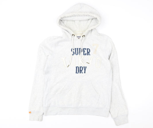 Womens UK Size L Superdry Grey Pullover Hoodie