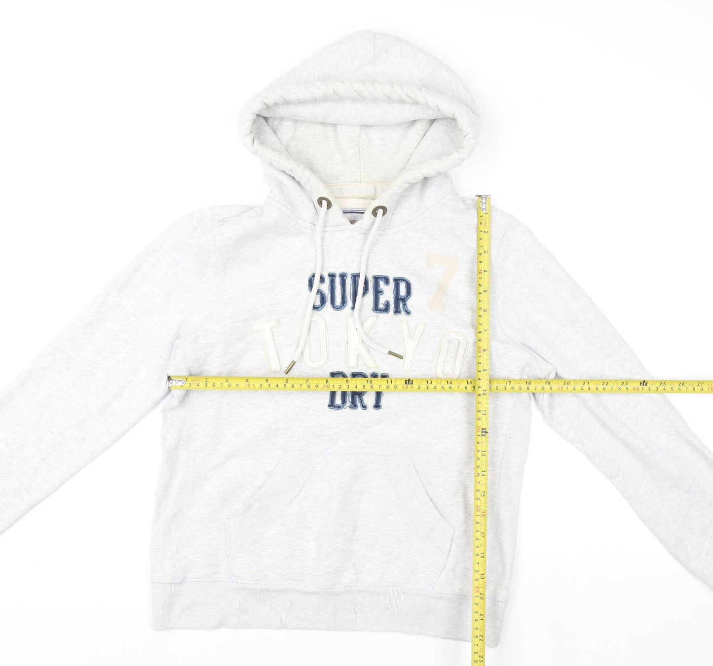 Womens UK Size L Superdry Grey Pullover Hoodie