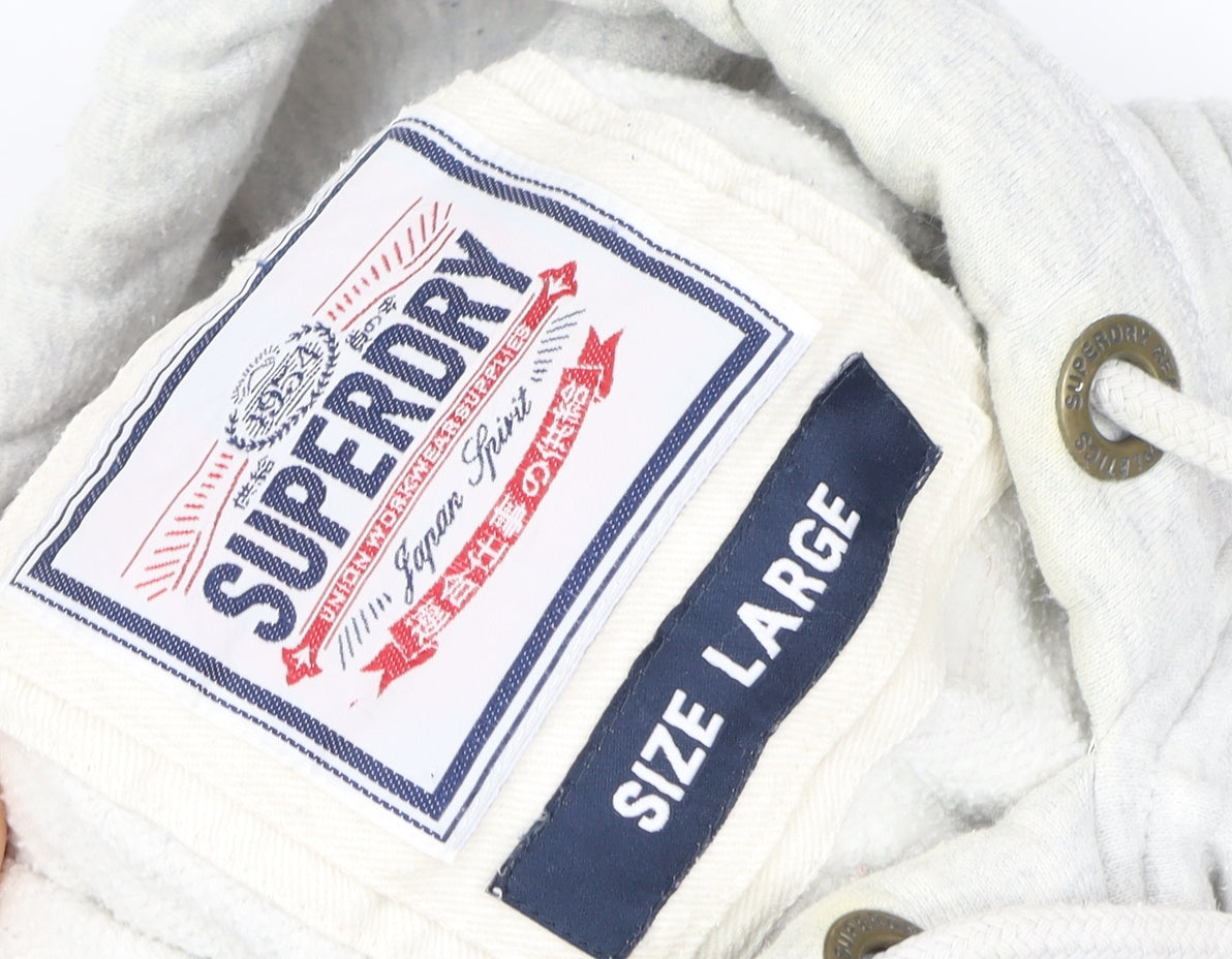 Womens UK Size L Superdry Grey Pullover Hoodie