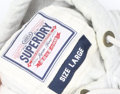 Womens UK Size L Superdry Grey Pullover Hoodie